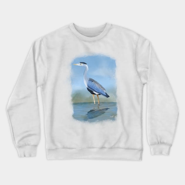 Great Blue Heron Crewneck Sweatshirt by FernheartDesign